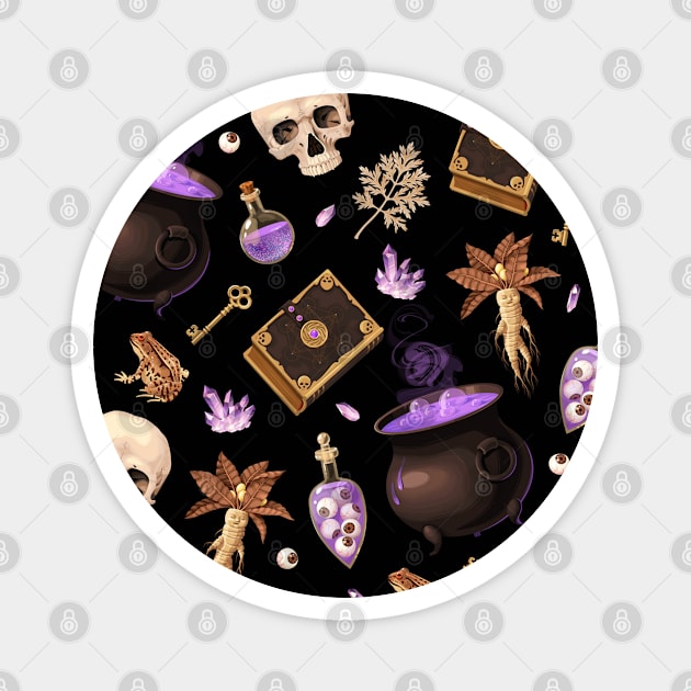 Skull witch Halloween Magnet by igzine